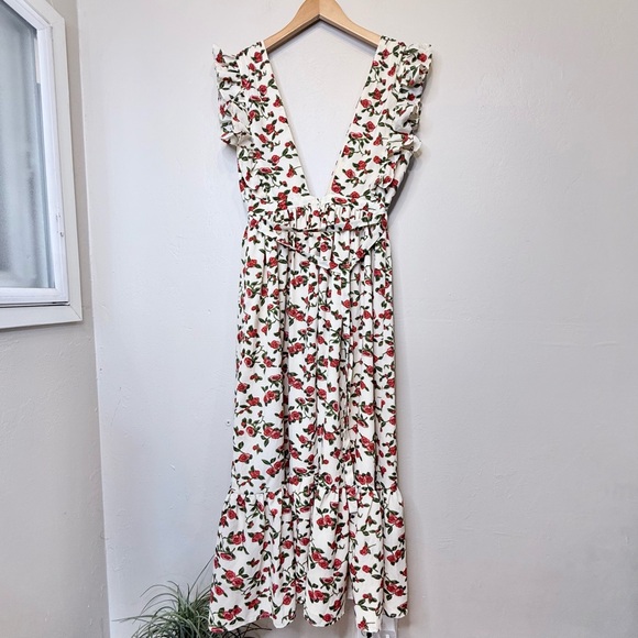 Showpo. | Lover's Day Floral Flutter Sleeveless Ruffled Skirt V-Neck Sundress - Picture 5 of 16